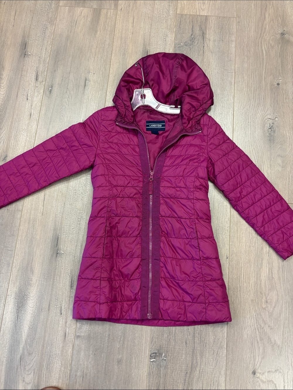 Lands' End Girls' Hooded Quilted Puffer Jacket